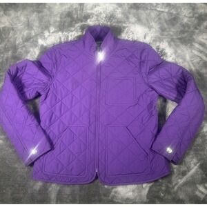 RALPH LAUREN - DEEP PURPLE QUILTED FULL ZIP BARN JACKET - SZ PETITE M : PM